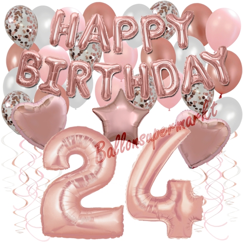 Ballons-und-Dekorations-Set-zum-24.-Geburtstag-Happy-Birthday-Rosegold