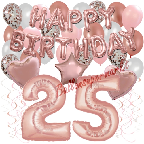 Ballons-und-Dekorations-Set-zum-25.-Geburtstag-Happy-Birthday-Rosegold