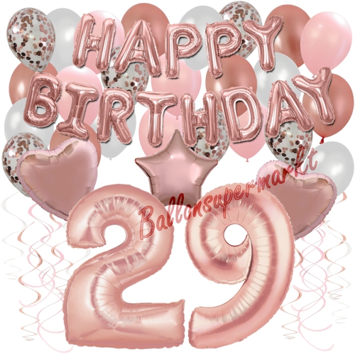 Ballons-und-Dekorations-Set-zum-29.-Geburtstag-Happy-Birthday-Rosegold