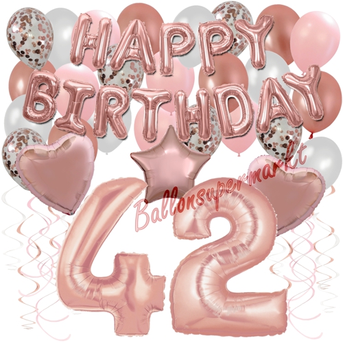 Ballons-und-Dekorations-Set-zum-42.-Geburtstag-Happy-Birthday-Rosegold