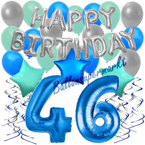 Ballons-und-Dekorations-Set-zum-46.-Geburtstag-Happy-Birthday-Blau