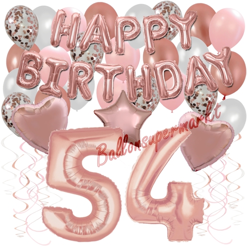 Ballons-und-Dekorations-Set-zum-54.-Geburtstag-Happy-Birthday-Rosegold