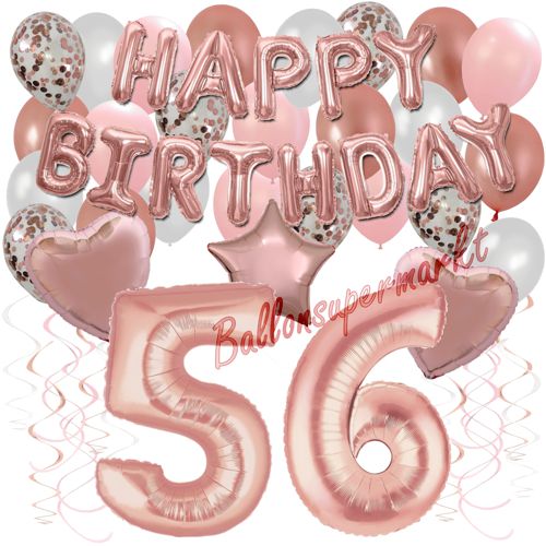 Ballons-und-Dekorations-Set-zum-56.-Geburtstag-Happy-Birthday-Rosegold