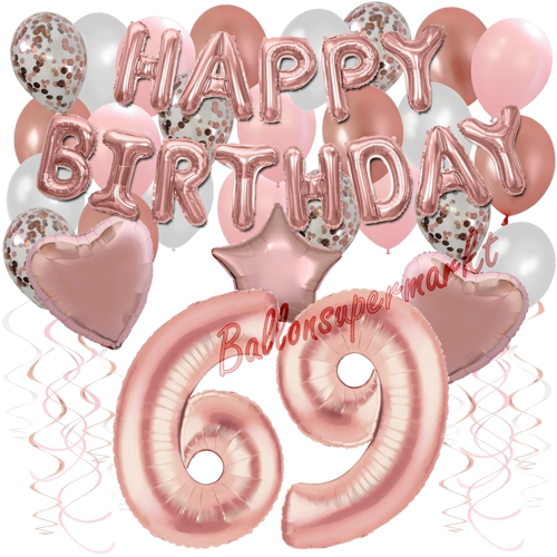 Ballons-und-Dekorations-Set-zum-69.-Geburtstag-Happy-Birthday-Rosegold