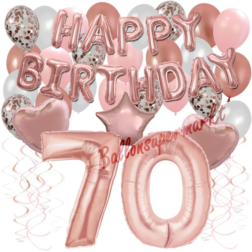 Ballons-und-Dekorations-Set-zum-70.-Geburtstag-Happy-Birthday-Rosegold