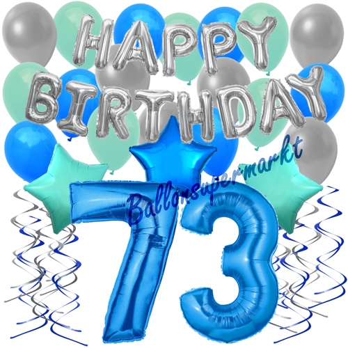 Ballons-und-Dekorations-Set-zum-73.-Geburtstag-Happy-Birthday-Blau