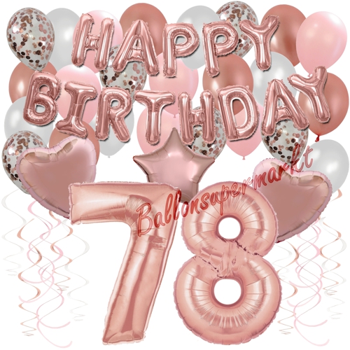 Ballons-und-Dekorations-Set-zum-78.-Geburtstag-Happy-Birthday-Rosegold
