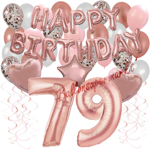 Ballons-und-Dekorations-Set-zum-79.-Geburtstag-Happy-Birthday-Rosegold