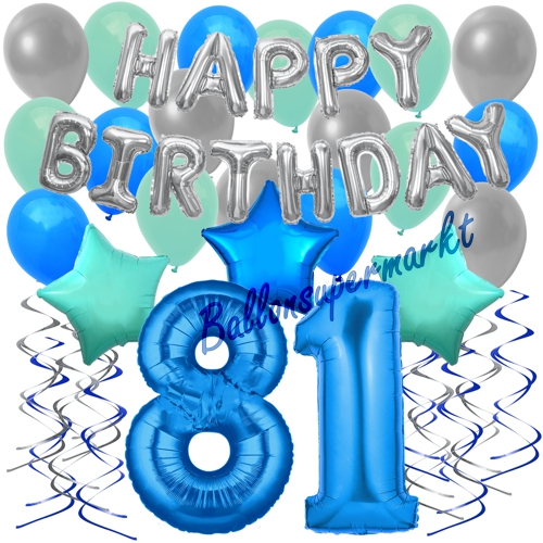 Ballons-und-Dekorations-Set-zum-81.-Geburtstag-Happy-Birthday-Blau