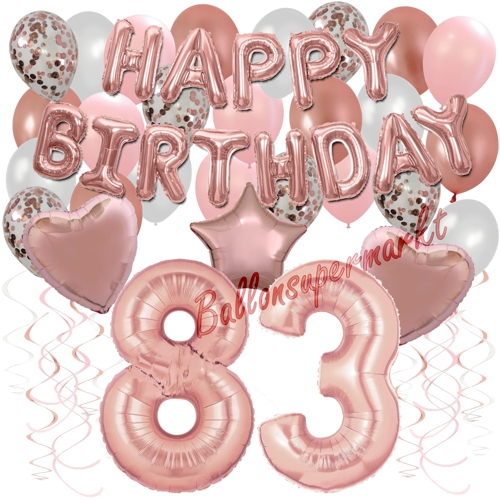 Ballons-und-Dekorations-Set-zum-83.-Geburtstag-Happy-Birthday-Rosegold