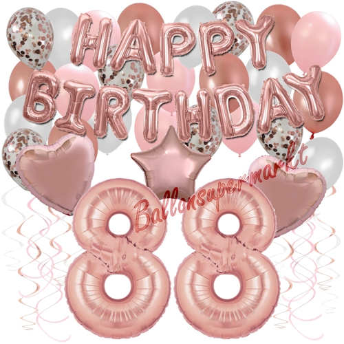 Ballons-und-Dekorations-Set-zum-88.-Geburtstag-Happy-Birthday-Rosegold