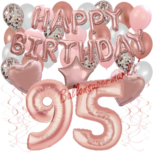 Ballons-und-Dekorations-Set-zum-95.-Geburtstag-Happy-Birthday-Rosegold