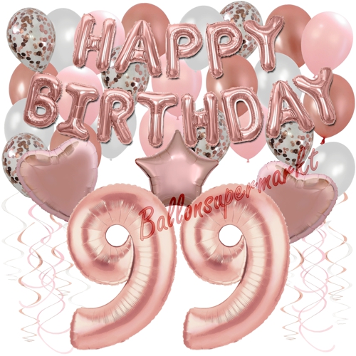 Ballons-und-Dekorations-Set-zum-99.-Geburtstag-Happy-Birthday-Rosegold