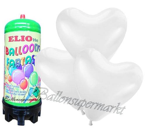 Ballons-und-Helium-Set-Midi-Einweg-Hochzeit-weisse-Maxi-Herzen-10-Stueck-Ballonflug-Dekoration-Hochzeitsfest