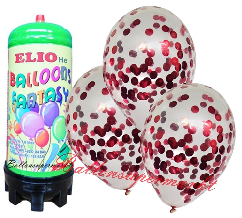 Ballons-und-Helium-Set-Midi-Einweg-Konfetti-Luftballon-rot-25-Stueck-Ballonflug-Dekoration-Hochzeitsfest-Trauung