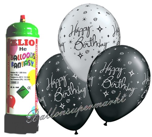 Ballons-und-Helium-Set-Mini-Einweg-Geburtstag-Happy-Birthday-12-Stueck-Ballonflug-Dekoration-Geburtstagsparty