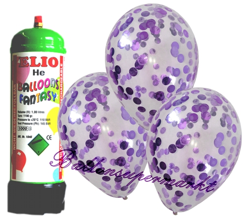 Ballons-und-Helium-Set-Mini-Einweg-Konfetti-Luftballon-flieder-12-Stueck-Ballonflug-Dekoration-Hochzeitsfest-Trauung