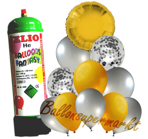 Ballons-und-Helium-Set-Mini-Golden-Circle-Dekoration-zu-Silvester-Geburtstag-Weihnachten-Hochzeit-11-Ballons-Einweg