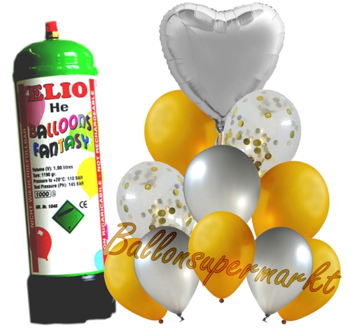 Ballons-und-Helium-Set-Mini-Silver-Heart-Dekoration-zu-Silvester-Geburtstag-Weihnachten-Hochzeit-11-Ballons-Einweg