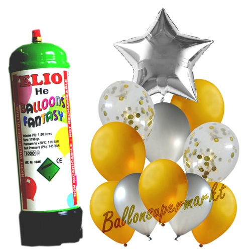 Ballons-und-Helium-Set-Mini-Silver-Star-Dekoration-zu-Silvester-Geburtstag-Weihnachten-Hochzeit-11-Ballons-Einweg