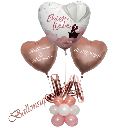 Ballonsdekoration-Hochzeit-Ewige-Liebe-Jumbo-Namen-und-Datum-Ja-Weiss-Rosegold-personalisierte-Deko-zum-Hochzeitsfest