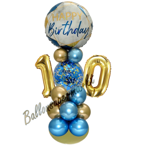 Ballonsdekoration-LED-Happy-Birthday-10-Blau-Gold-Deko-Tischdeko-zum-10.-Geburtstag