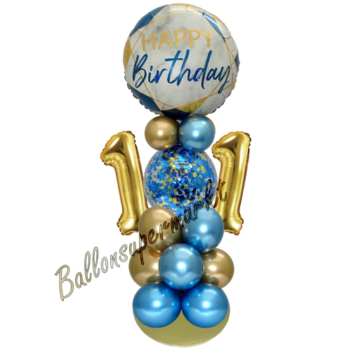Ballonsdekoration-LED-Happy-Birthday-11-Blau-Gold-Deko-Tischdeko-zum-11.-Geburtstag