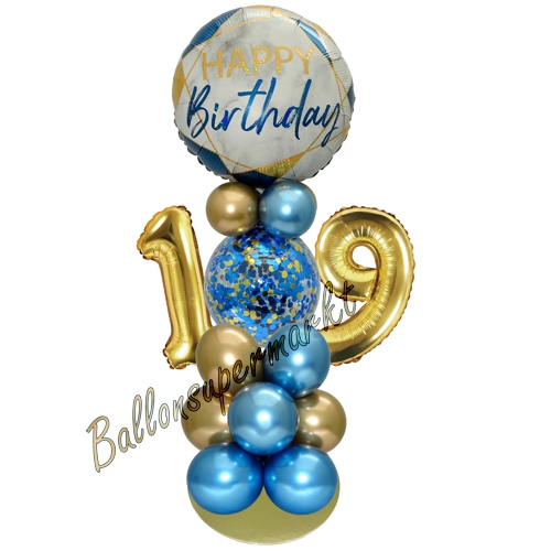 Ballonsdekoration-LED-Happy-Birthday-19-Blau-Gold-Deko-Tischdeko-zum-19.-Geburtstag