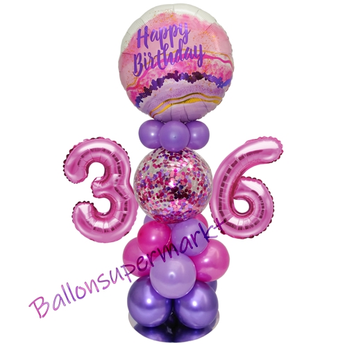 Ballonsdekoration-LED-Happy-Birthday-36-Pink-Lila-Deko-Tischdeko-zum-36.-Geburtstag