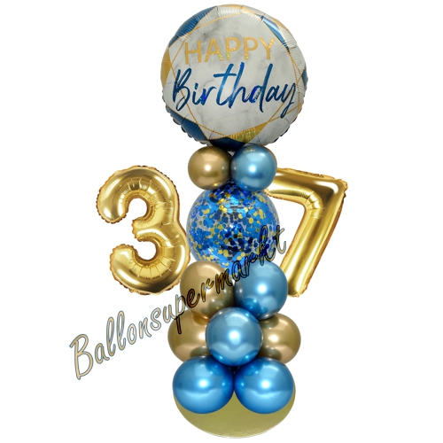 Ballonsdekoration-LED-Happy-Birthday-37-Blau-Gold-Deko-Tischdeko-zum-37.-Geburtstag