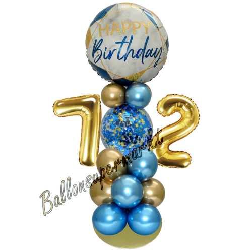 Ballonsdekoration-LED-Happy-Birthday-72-Blau-Gold-Deko-Tischdeko-zum-72.-Geburtstag