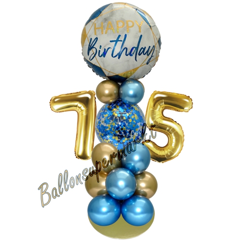 Ballonsdekoration-LED-Happy-Birthday-75-Blau-Gold-Deko-Tischdeko-zum-75.-Geburtstag