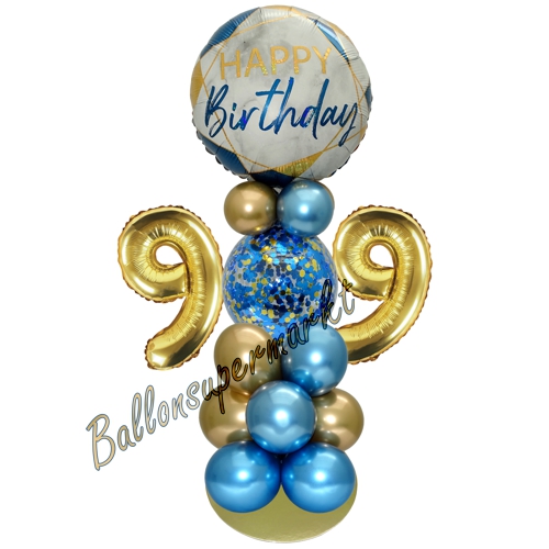Ballonsdekoration-LED-Happy-Birthday-99-Blau-Gold-Deko-Tischdeko-zum-99.-Geburtstag
