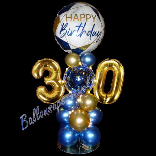 Ballonsdekoration-LED-Happy-Birthday-Blau-Gold-Deko-Tischdeko-zum-Geburtstag-Dekobeispiel-beleuchtet