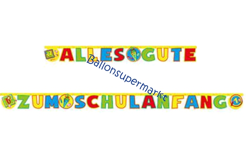 Banner-Alles-Gute-zum-Schulanfang-Dekoration-zur-Einschulung-I-Maennchen-Girlande