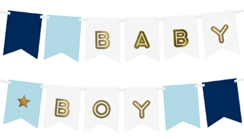 Banner-Baby-Boy-Dekoration-zu-Geburt-Taufe-Babyparty-Junge-Geschenk