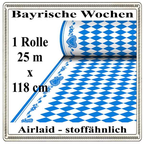 Bayrische Wochen Tischdecken, 25 m Airlaid Rolle