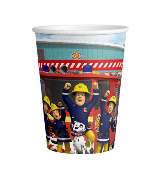 Partybecher-Feuerwehrmann-Sam-2017-Partydekoration-Fireman-Sam-Pappbecher