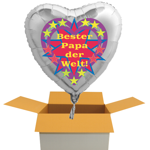 Bester-Papa-der-Welt-Herzluftballon-Silber-61-cm-mit-Helium-zur-Lieferung