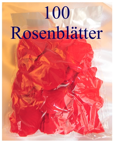 Tüte mit 100 roten Rosenblättern