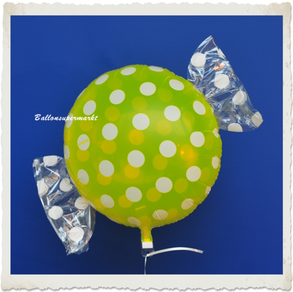 Bonbon-Luftballon-aus-Folie-Punkte-Frucht-Limone