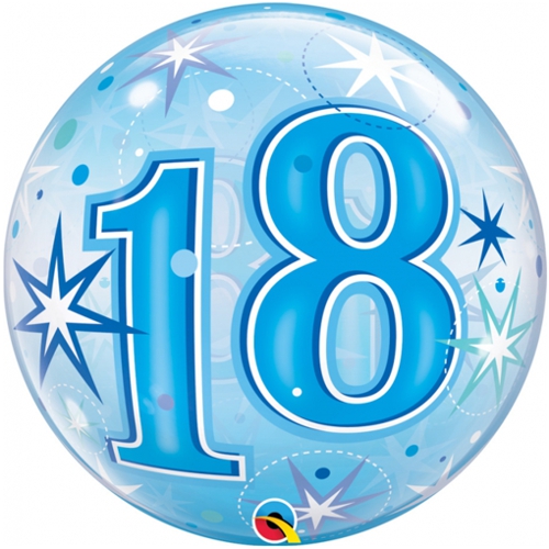 Bubble-Ballon-18.-Geburtstag-Happy-Birthday-Blau-Luftballon-Geburtstag-Fest-Feier-Volljährigkeit