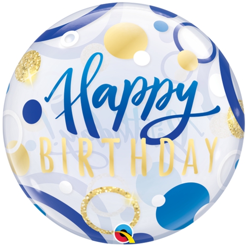Bubble-Ballon-Happy-Birthday-Blue-and-Gold-Dots-Luftballon-Geschenk-Geburtstag-Party