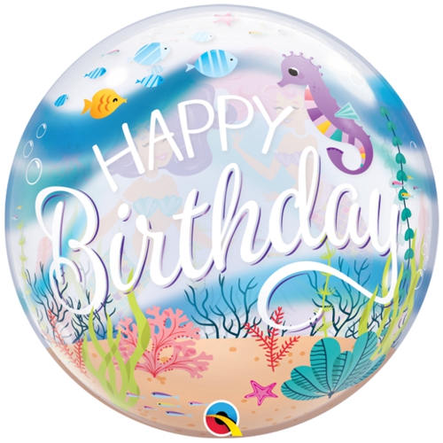 Bubble-Ballon-Happy-Birthday-Meerjungfrauen-Party-Luftballon-Geschenk-Geburtstag