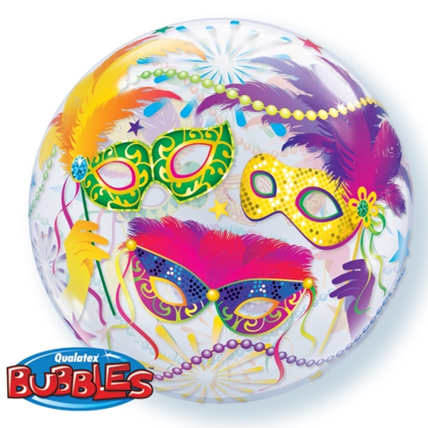 Bubble-Ballon-Masquerade-Masken-Luftballon-Dekoration-Karneval-Fasching