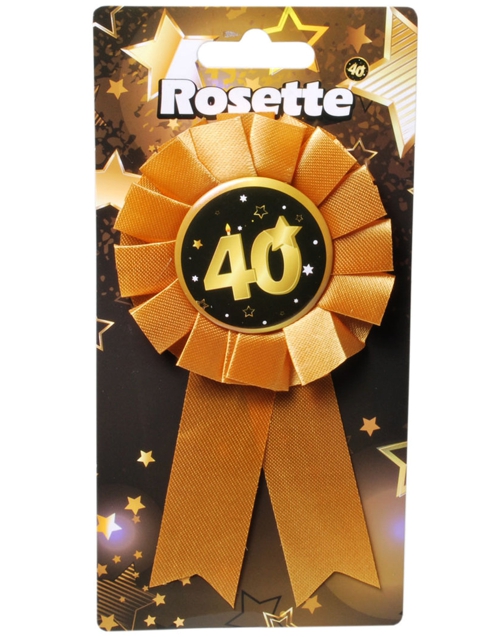 Rosette "40" Geburtstag Geschenk Deko Birthday Rosette zum Anstecken 