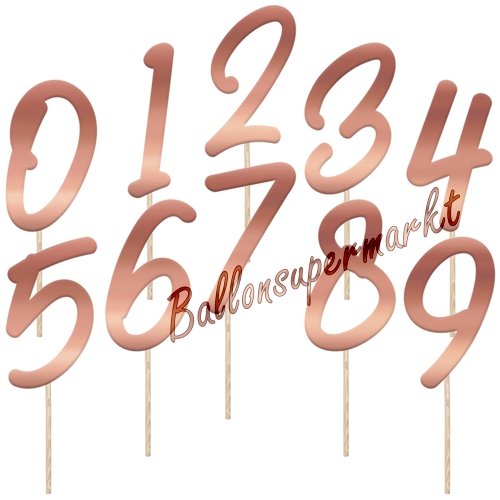 Cake-Topper-Elegant-Lush-Blush-Zahlen-Dekoration-zum-Geburtstag-Kuchen-Tortendekoration-Rosegold