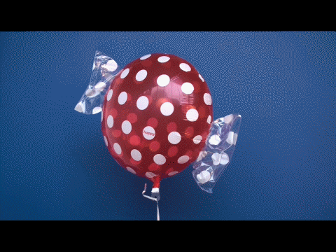 Candy-Luftballon-mit-Ballongas-Helium-Strawberry-Dots