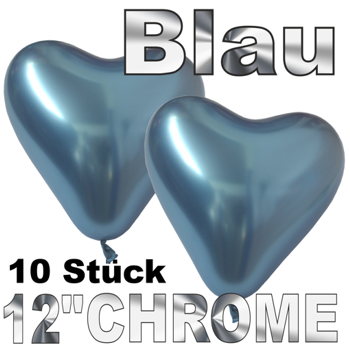 Chrome-Herzluftballons-Blau-33-cm-10-Stueck