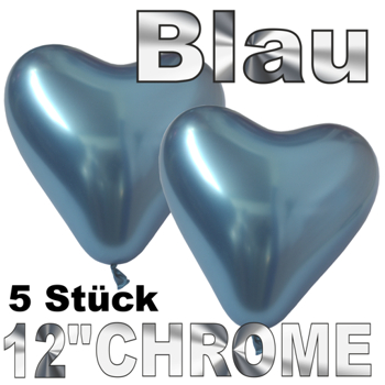 Chrome-Herzluftballons-Blau-33-cm-5-Stueck